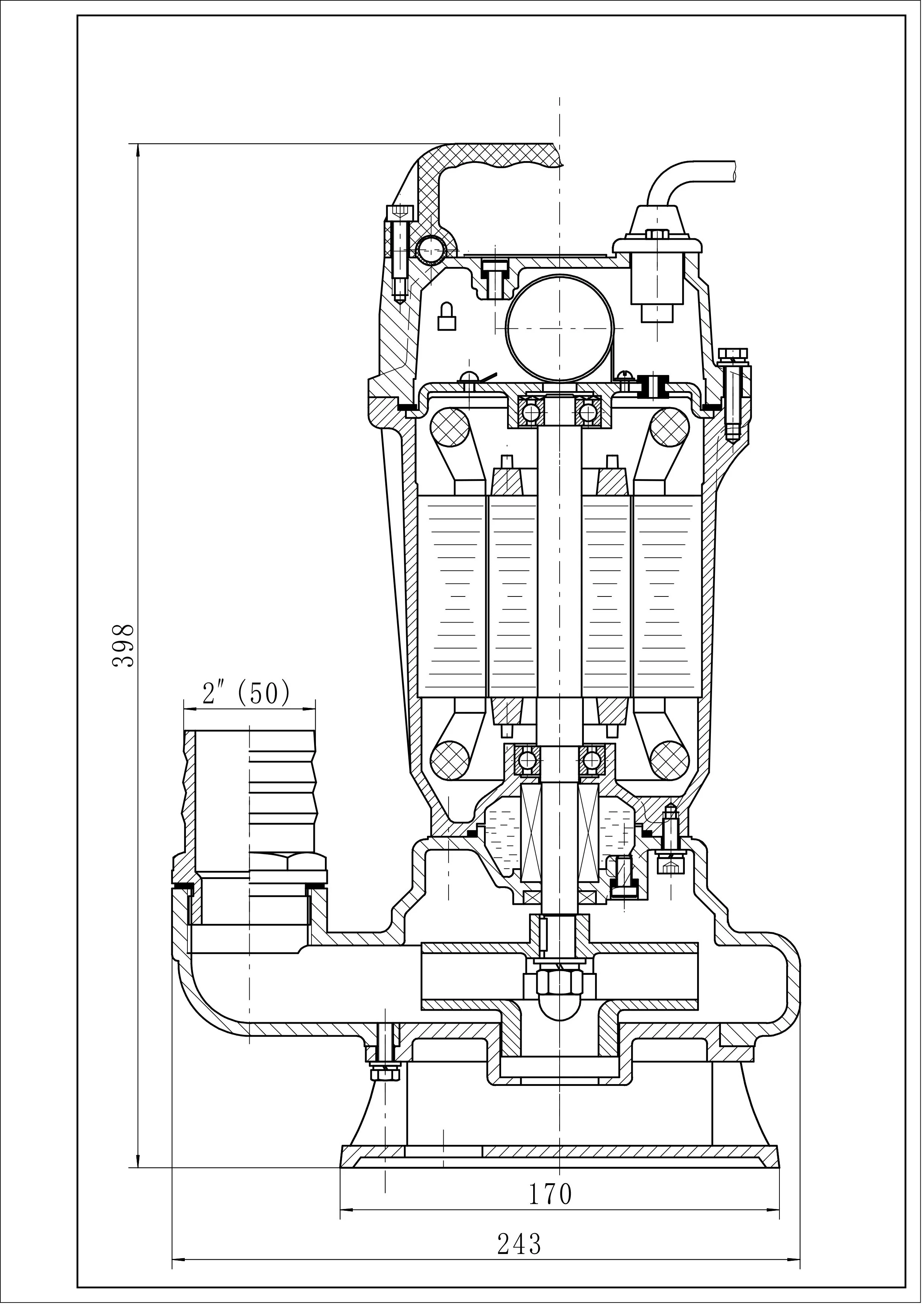 TREVOLI K75 - Cast Iron Submersible Dirty water / Drainage Pump - 1 HP - Image 3
