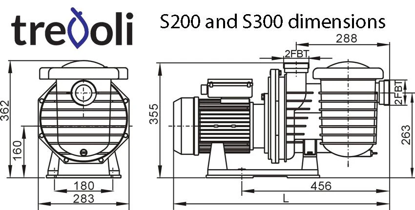 TREVOLI - S300B - Swimming Pool Pump - 1700 watt - 2.3 HP - Image 3